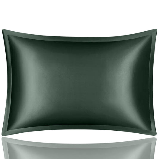 Anyhouz Pillowcase 50x90cm Green Pure Real Silk For Comfortable And Relaxing Home Bed