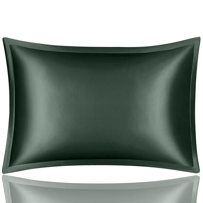 Anyhouz Pillowcase 51x66cm Green Pure Real Silk For Comfortable And Relaxing Home Bed