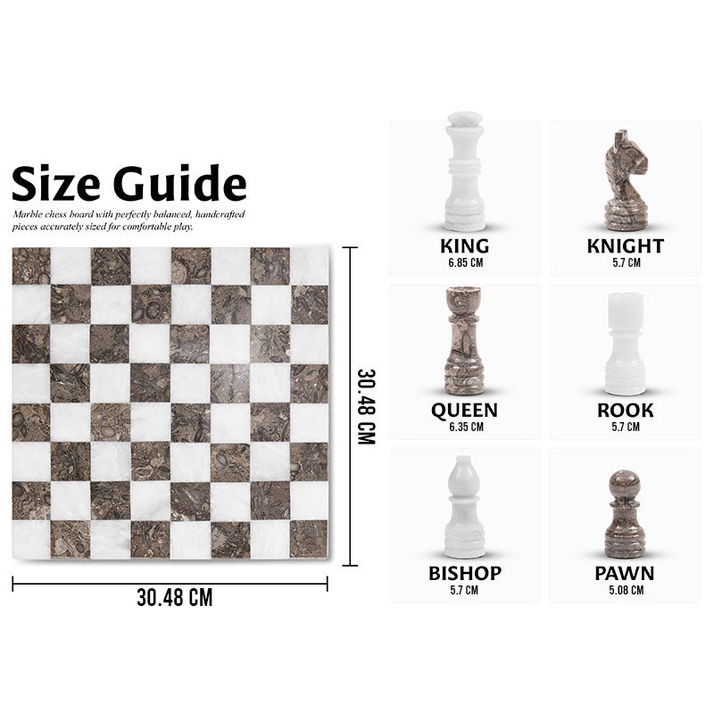 Marble 30cm Borderless Chess Set