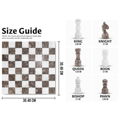 Marble 30cm Borderless Chess Set