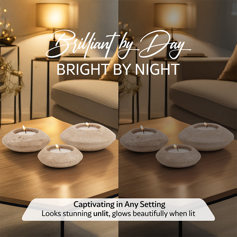 Marble Contour Tealight Candle Holder - Set of 3