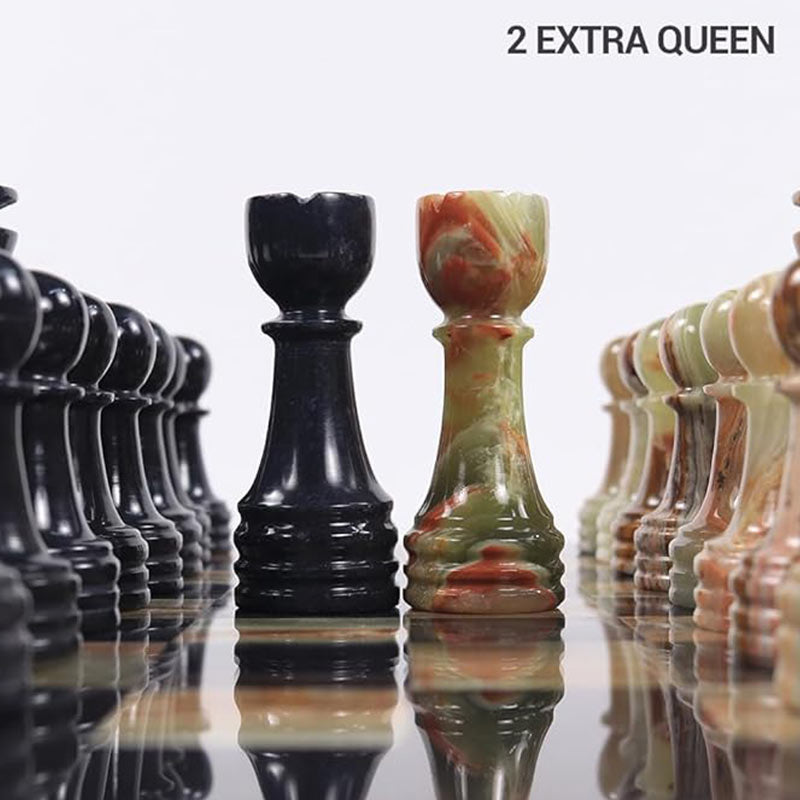 Marble Chess Set 30cm – Black & Green