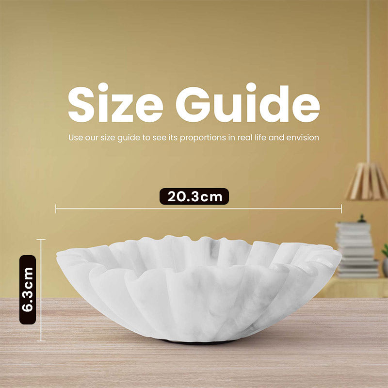 Marble Ruffle Fruit Bowl (White)