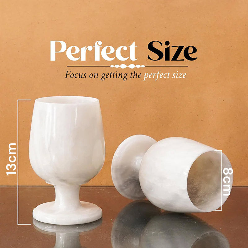 Marble Wine Glasses - Set of 2