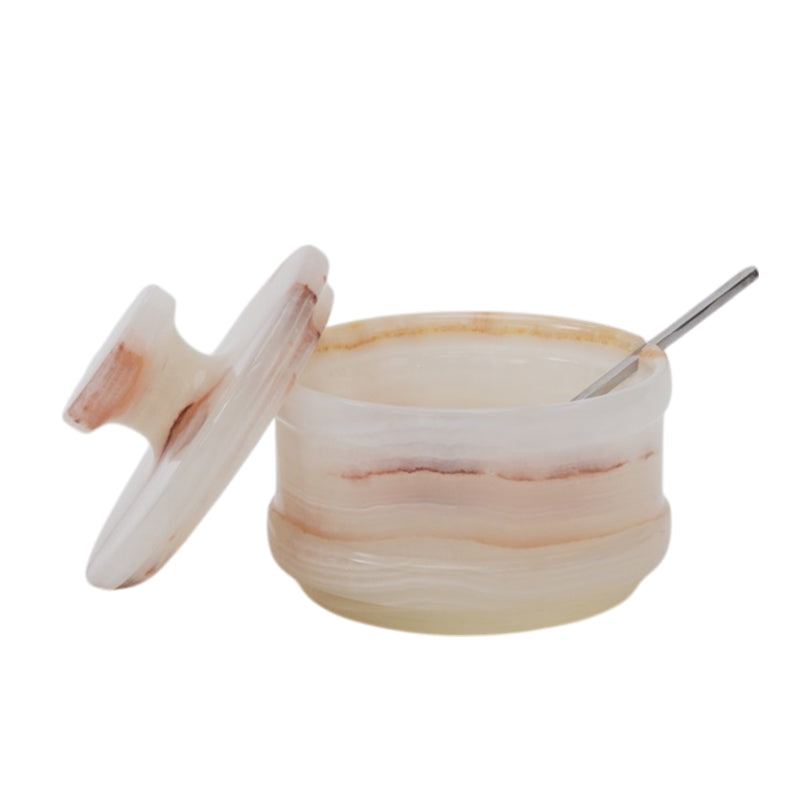 Marble Salt Cellar with Spoon