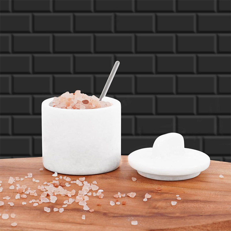 Marble Single Salt Cellar with Spoon