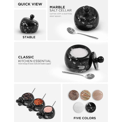 Marble Salt Pig with Lid - Small