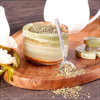 Marble Salt Cellar with Spoon
