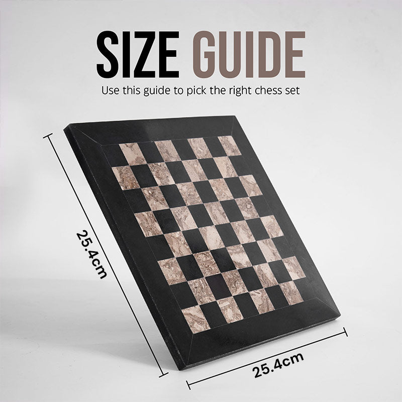 Marble Chess Set 25cm – Black & Oceanic