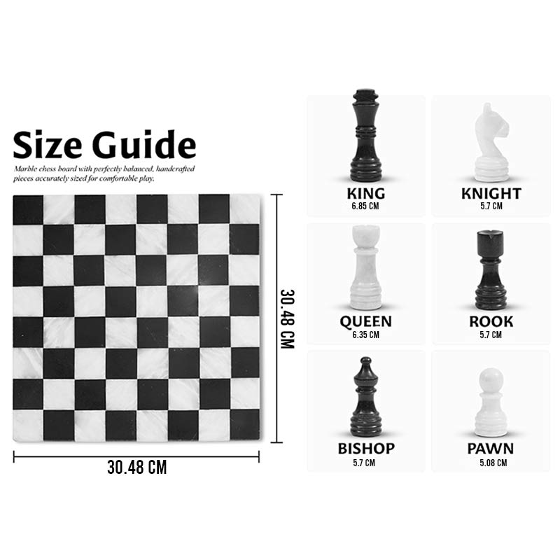 Marble 30cm Borderless Chess Set