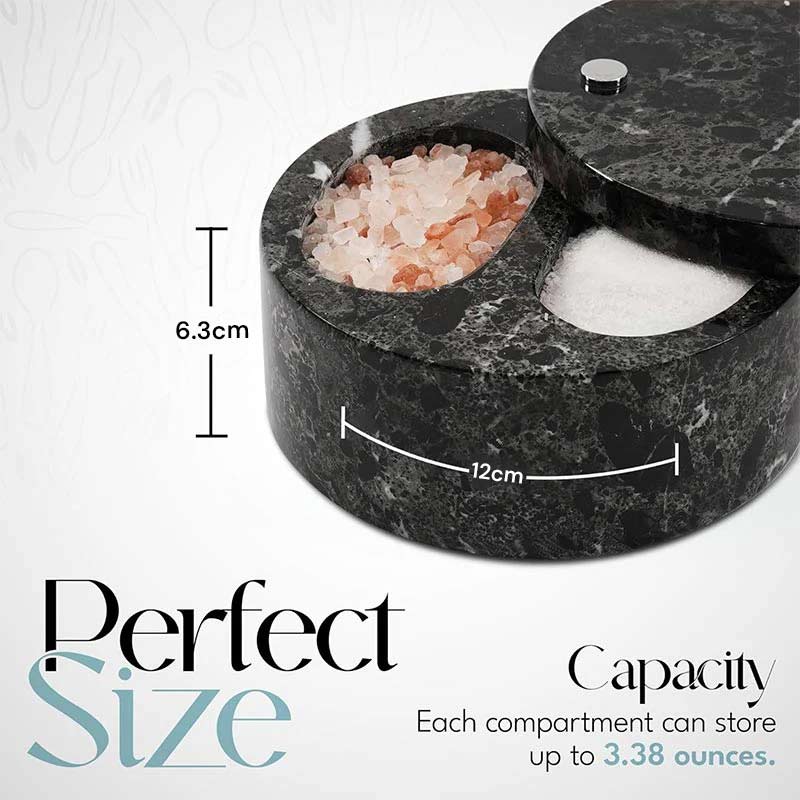 Marble Salt Cellar Dual Compartment