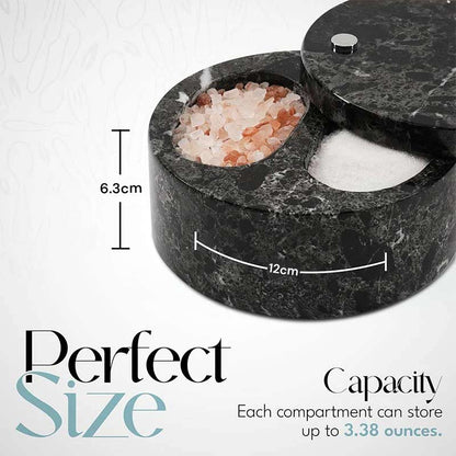 Marble Salt Cellar Dual Compartment