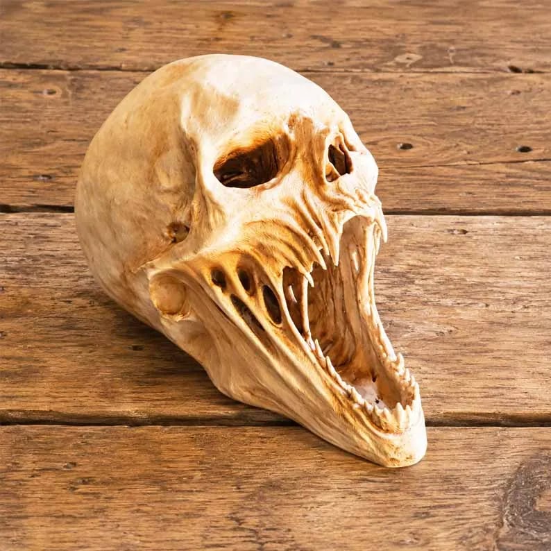 Gothic Demon Skull Sculpture — Dark Fantasy Home Decor 10