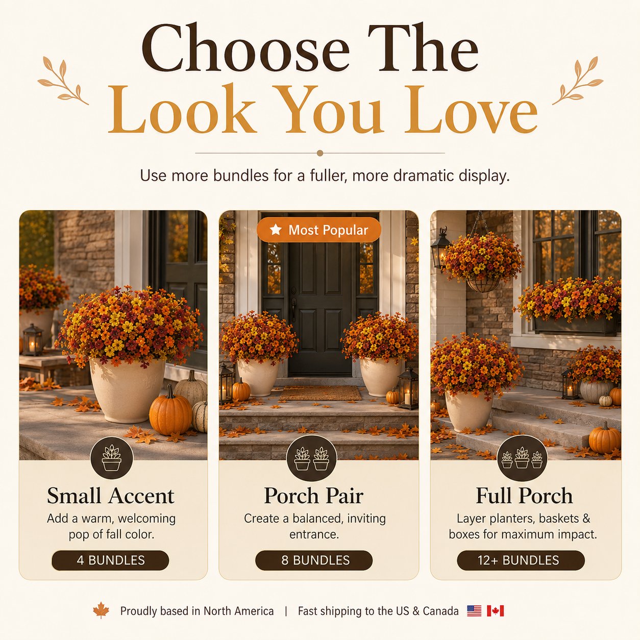 Fall Porch Faux Flower Bundles — Autumn Home Decor 18