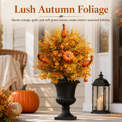 Artificial Fall Pumpkin Tree Stakes — Autumn Garden Decor 21