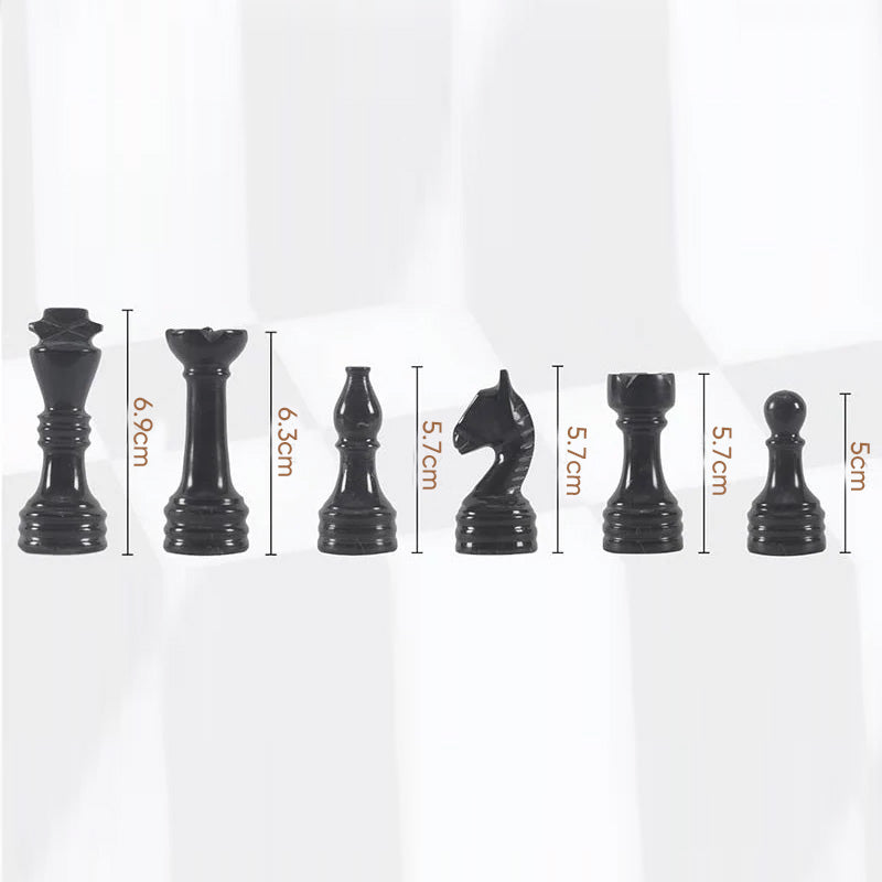 Marble Chess Set 30cm – Black & Golden