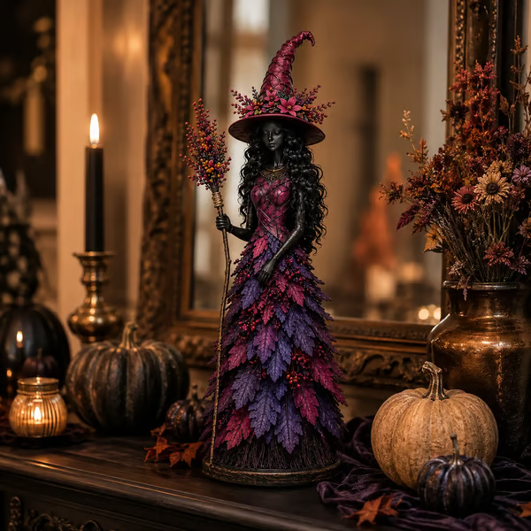 Enchanted Autumn Witch Figurine — Collectible Halloween Decor 12