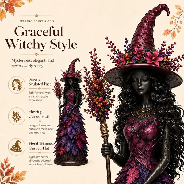 Enchanted Autumn Witch Figurine — Collectible Halloween Decor 9