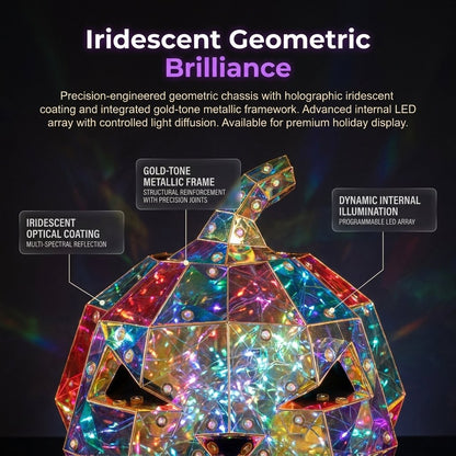 Colorful Pumpkin Prism Lamp — Halloween Art Sculpture Night Light 10