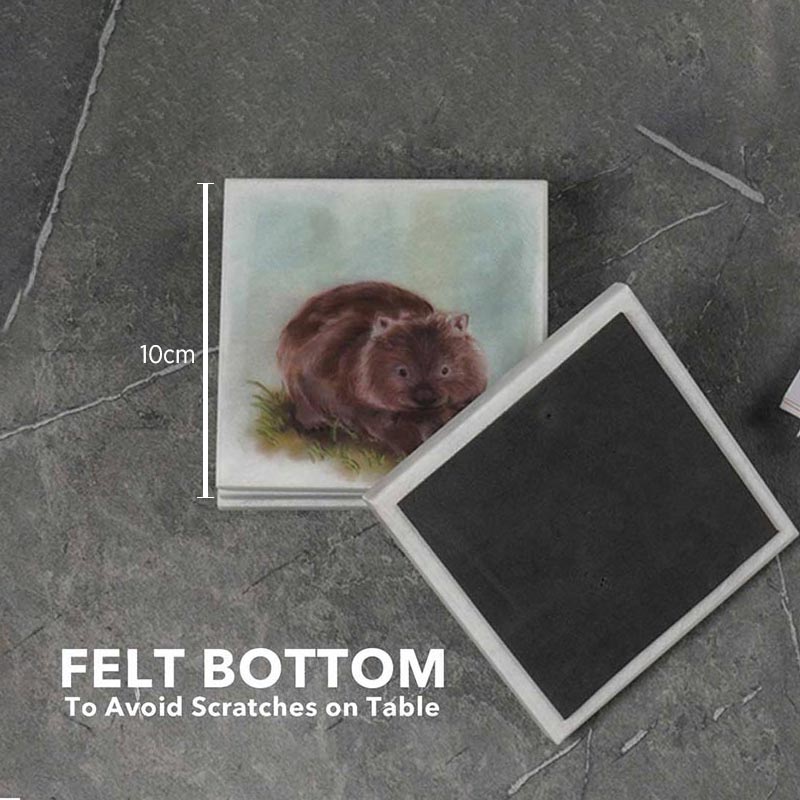Marble Australian Wild Life Printed Coasters - Set of 4
