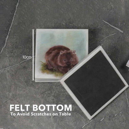 Marble Australian Wild Life Printed Coasters - Set of 4