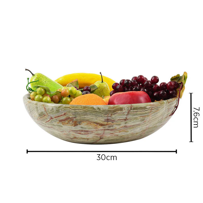 Marble Round Fruit Bowl - 30cm