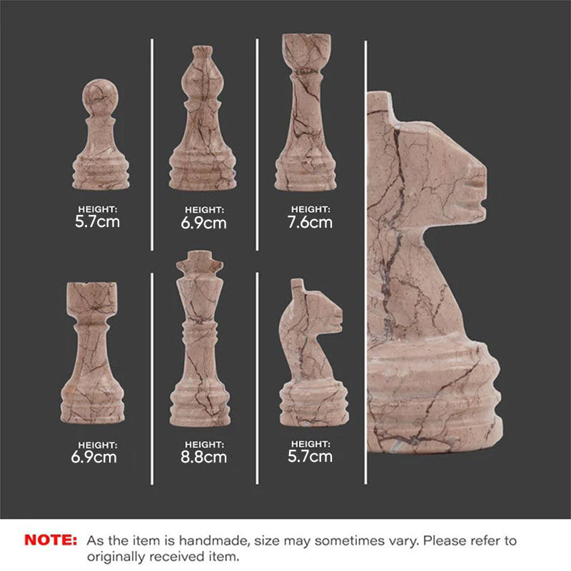 Marble Chess Set 38cm – Black & Marinara