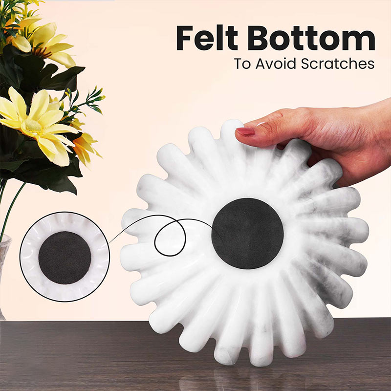Marble Ruffle Fruit Bowl (White)