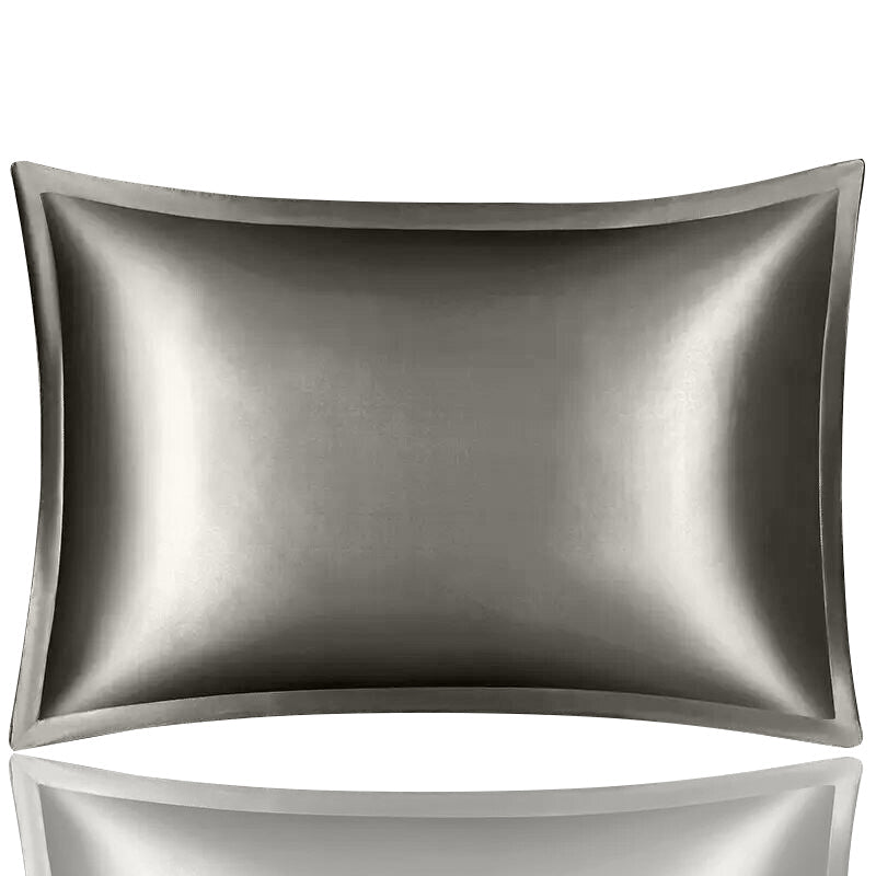 Anyhouz Pillowcase 51x66cm Dark Gray Pure Real Silk For Comfortable And Relaxing Home Bed