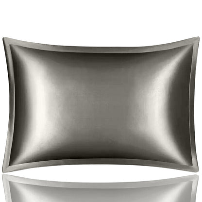 Anyhouz Pillowcase 51x66cm Dark Gray Pure Real Silk For Comfortable And Relaxing Home Bed