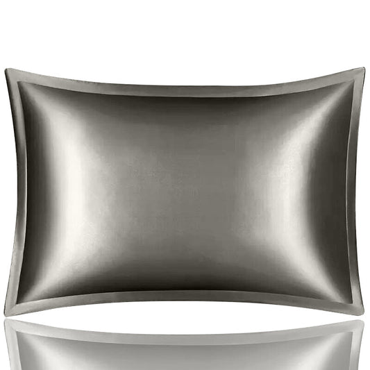 Anyhouz Pillowcase 50x90cm Dark Gray Pure Real Silk For Comfortable And Relaxing Home Bed