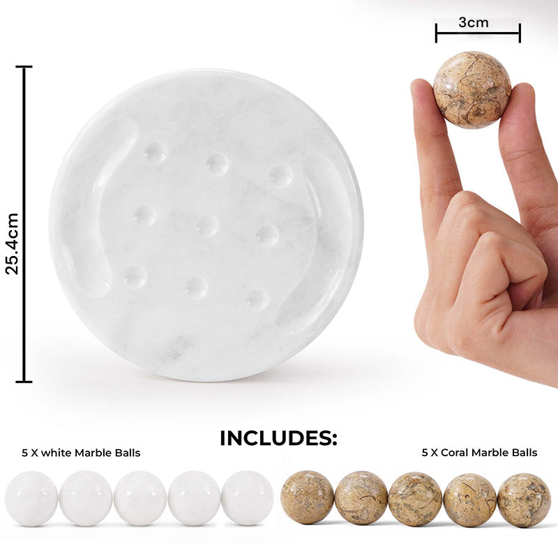 Marble 25cm Tic Tac Toe - White & Coral