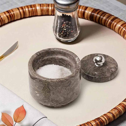 Marble Salt Cellar with Knob