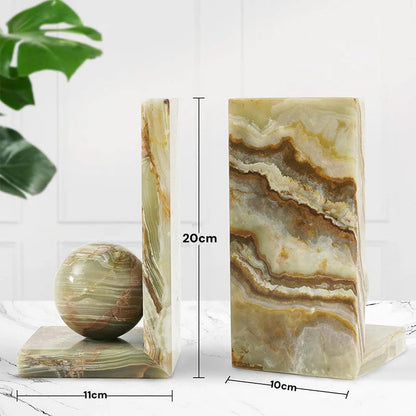 Marble L-Shaped Bookends - Set of 2