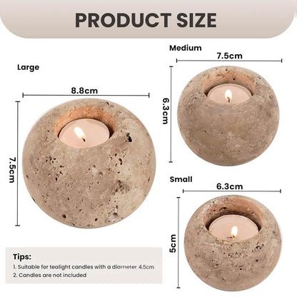 Marble Tealight Candle Holder - Set of 3