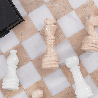 Marble Chess Set 30cm – Verona & White