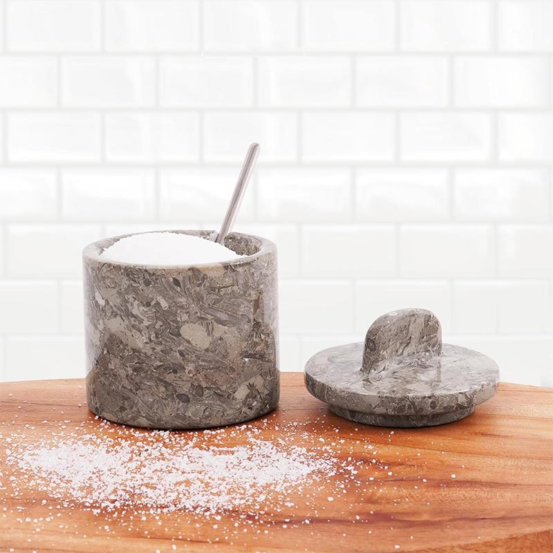 Marble Single Salt Cellar with Spoon