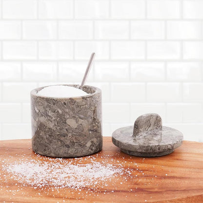 Marble Single Salt Cellar with Spoon