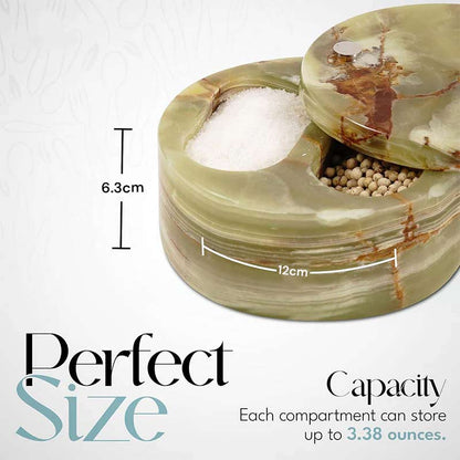Marble Salt Cellar Dual Compartment
