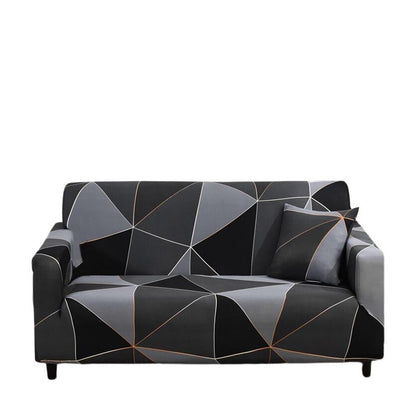 Anyhouz 3 Seater Sofa Cover Gray Triangular Geometric Style and Protection For Living Room Sofa Chair Elastic Stretchable Slipcover