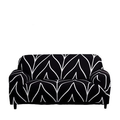 Anyhouz 3 Seater Sofa Cover Black Style and Protection For Living Room Sofa Chair Elastic Stretchable Slipcover