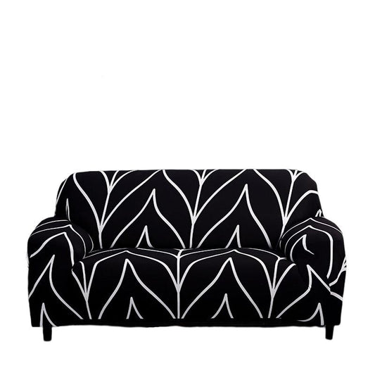 Anyhouz 3 Seater Sofa Cover Black Style and Protection For Living Room Sofa Chair Elastic Stretchable Slipcover