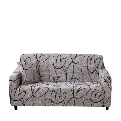 Anyhouz 3 Seater Sofa Cover Light Gray Style and Protection For Living Room Sofa Chair Elastic Stretchable Slipcover