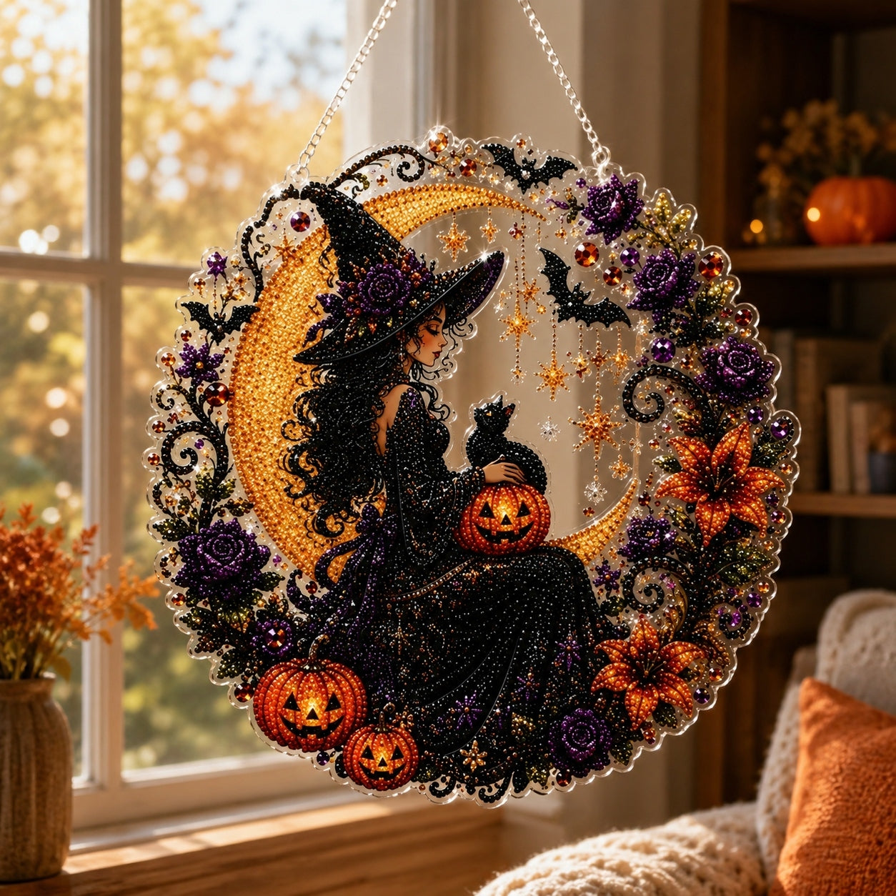 Witch Halloween pearl art ornament kit