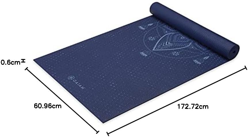 Gaiam Yoga Mat - Premium 6mm Print Extra Thick Non Slip Exer
