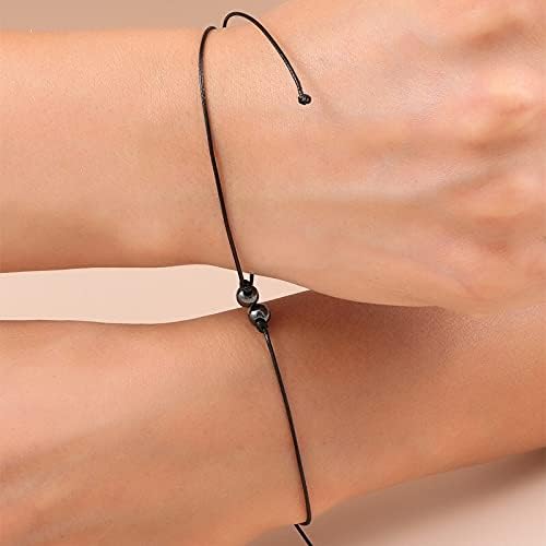Matching Bead Bracelets for Couples Magnetic Beaded Pinky Promise Make A Wish Bracelet for Boyfriend Girlfriend Long Distance Gifts for Anniversary