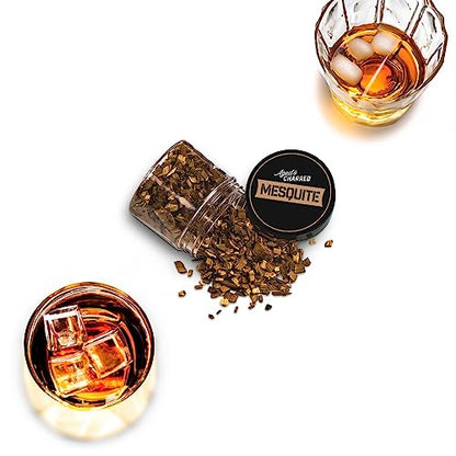 Aged & Charred Cocktail Smoker Wood Chips — Bold 4-Pack (Oak, Hickory, Mesquite & Pecan)