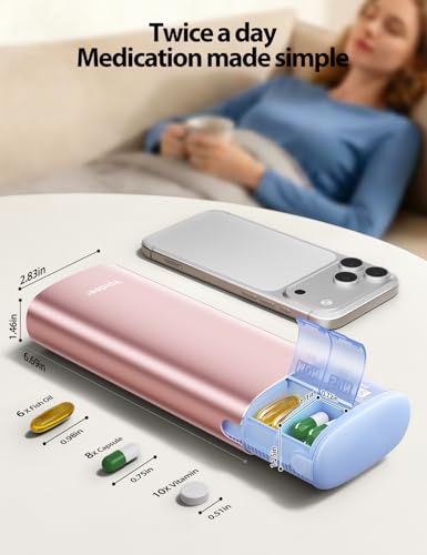 DoseNest™ Metal 7-Day AM/PM Pill Organizer — Airtight, Moisture-Proof, Large Capacity