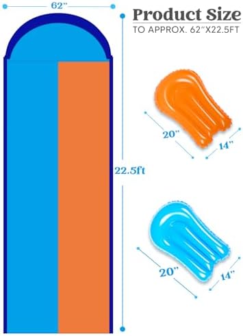 Sloosh Double Water Slide 22.5FT — Heavy-Duty Lawn Slide with Sprinkler & 2 Inflatable Boa