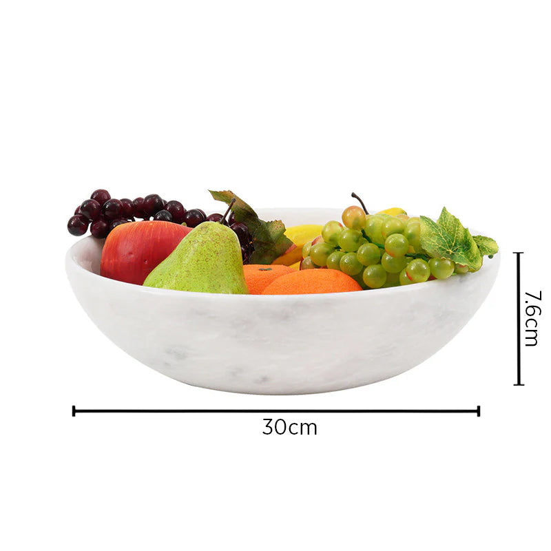 Marble Round Fruit Bowl - 30cm